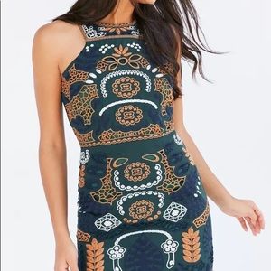 J.O.A. Embroidered Tank Dress - Dark Green